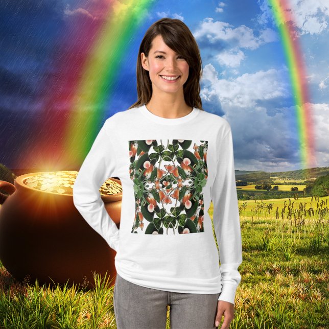 T-shirt Souris en Clover Kaleidoscope Deux Saint Patrick's (Mouse in Clover Kaleidoscope Two St. Patrick's Day T-Shirt)