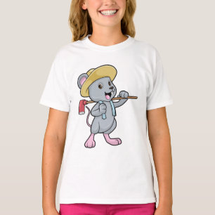 T-shirt Souris en fermier avec Ax et Casquette
