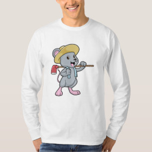 T-shirt Souris en fermier avec Ax et Casquette