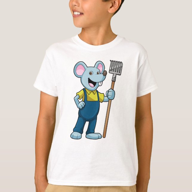 T-shirt Souris en fermier avec gâteau (Devant)