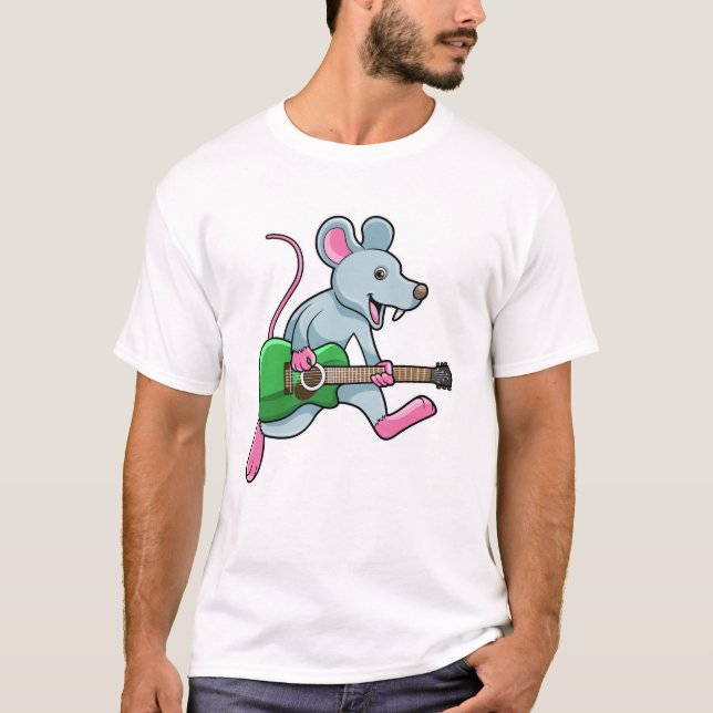 T-shirt Souris en musique avec guitare (Devant)