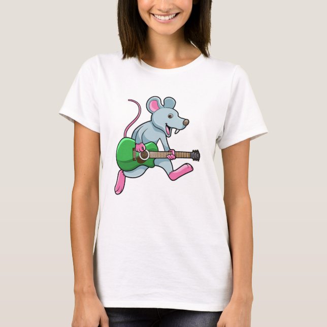 T-shirt Souris en musique avec guitare (Devant)