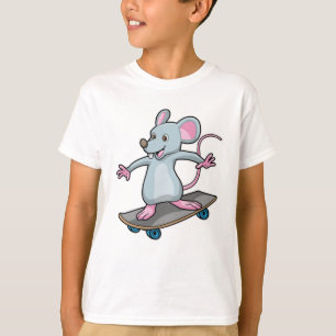 T-shirt Souris en skate avec skateboard