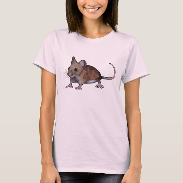 T-shirt Souris Furie, Art Réalisme, Critère mignonne, Rode (Devant)