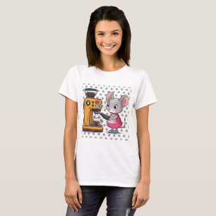 T-shirt Souris Gris Adorable Fabriquant Café