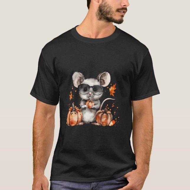 T-shirt Souris Halloween Artwork Citrouille Tricoter Ou Tr (Devant)