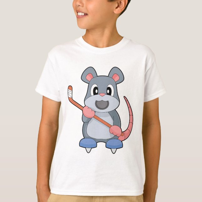 T-shirt Souris Hockey sur glace Baguette de hockey sur gla (Devant)