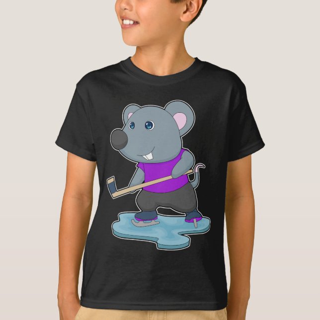 T-shirt Souris Hockey sur glace Baguette de hockey sur gla (Devant)