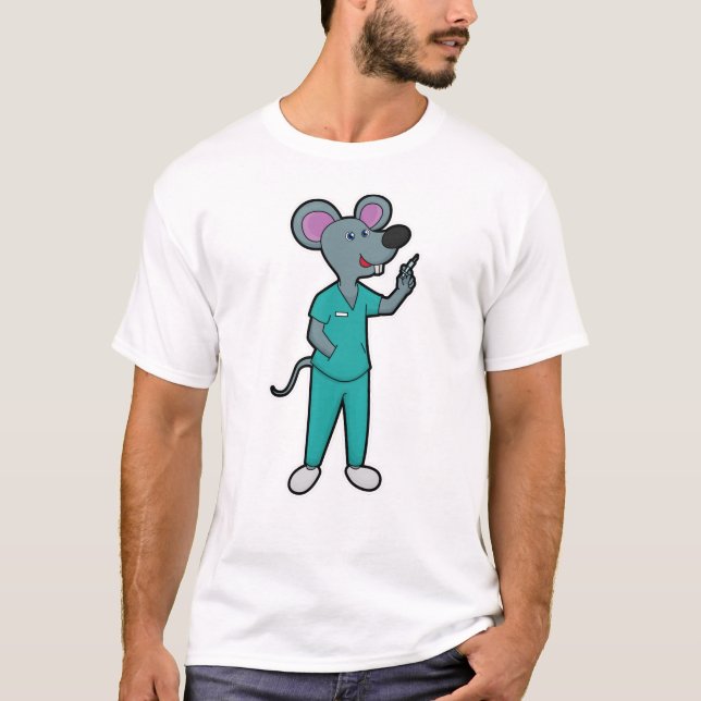 T-shirt Souris infirmière à la vaccination avec seringue (Devant)