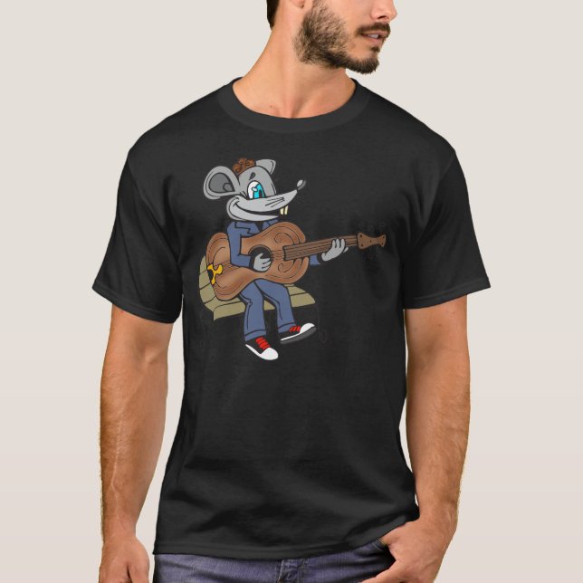 T-shirt Souris jouant la guitare (Devant)