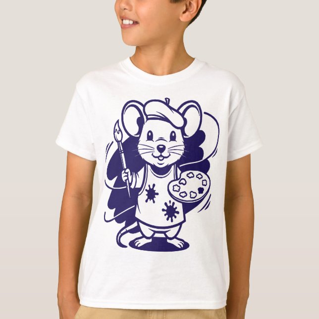 T-shirt Souris l'artiste (Devant)