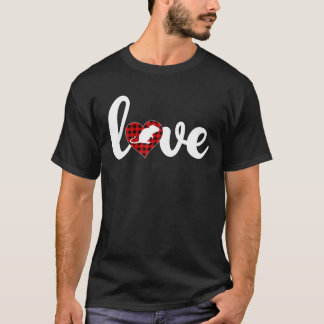 T-shirt Souris Lover Buffalo Plaid Love Souris Valentine's