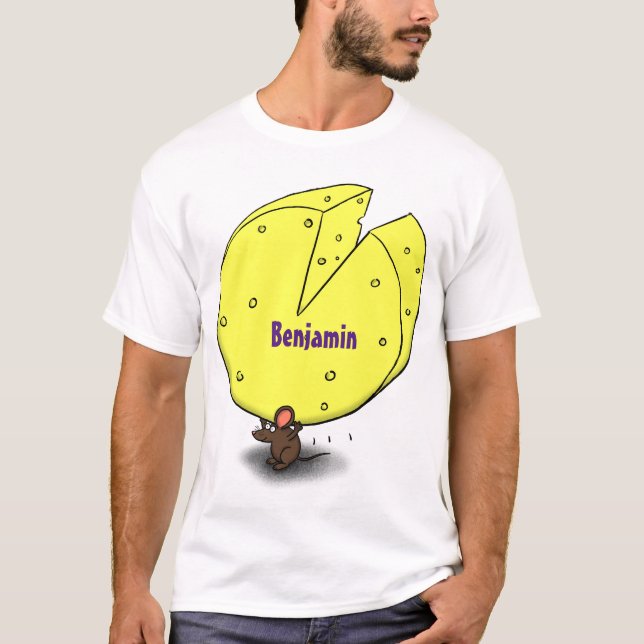 T-shirt Souris mignonne avec dessin animé au fromage (Devant)