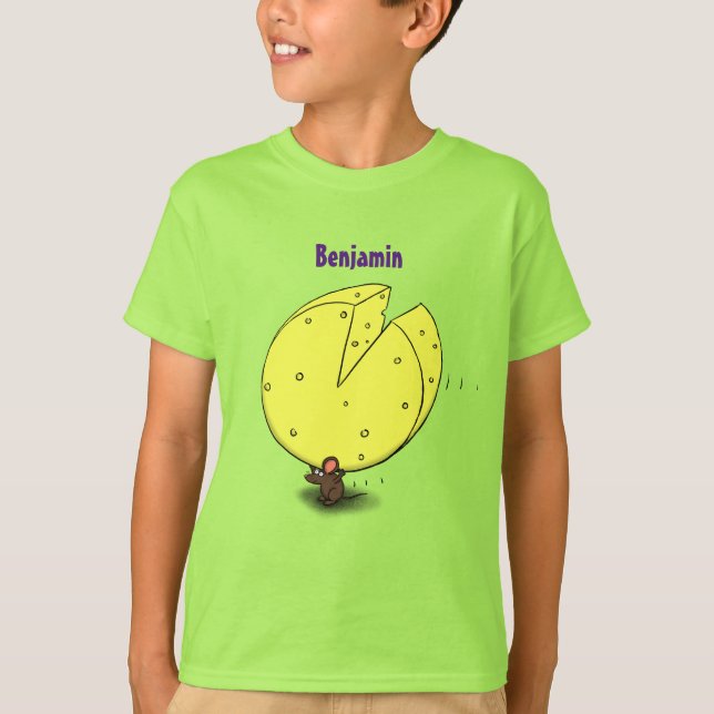 T-shirt Souris mignonne avec dessin animé au fromage (Devant)
