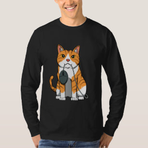 T-shirt Souris Ordinateur Avec Chat Kitten Feline Gamer Je