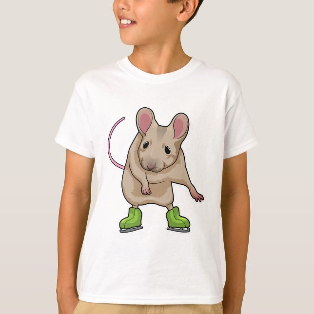T-shirt Souris Patinage sur glace Patins sur glace (Devant)