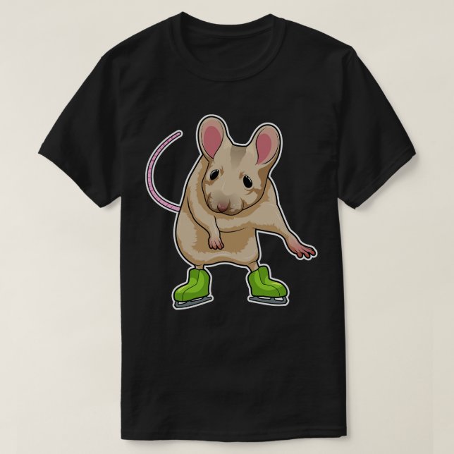 T-shirt Souris Patinage sur glace Patins sur glace 2 (Design devant)
