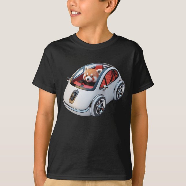 T-shirt Souris PC hybride - avec pilote Panda rouge (Devant)