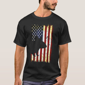 T-shirt Souris Silhouette Américaine Drapeau 4 juillet