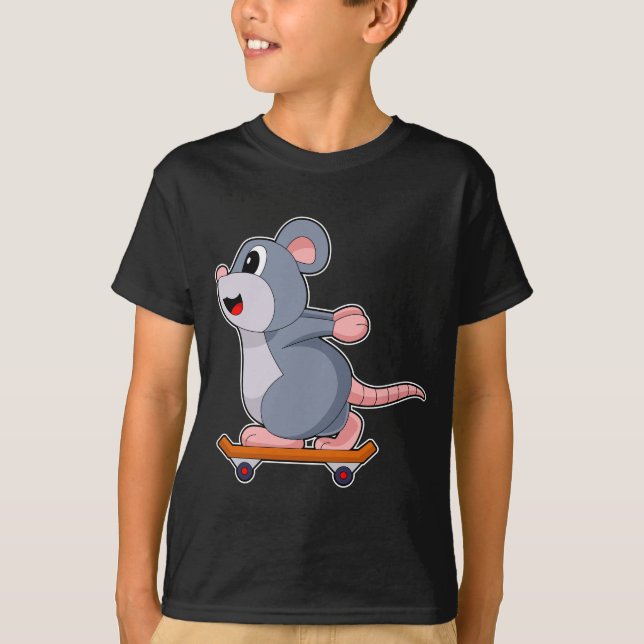 T-shirt Souris Skateboard Sports (Devant)