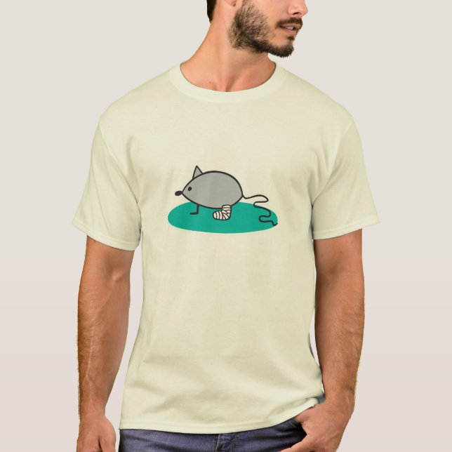 T-shirt souris stupide avec jambe cassée (Devant)