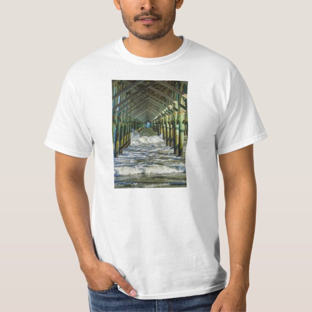 T-shirt Sous Folly Beach Pier (Devant)