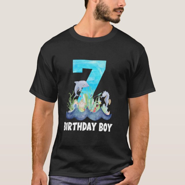 T-shirt Sous la mer 7e anniversaire garçon 7 ans Anniversa (Devant)