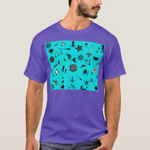 T-shirt Sous la mer en bleu marine