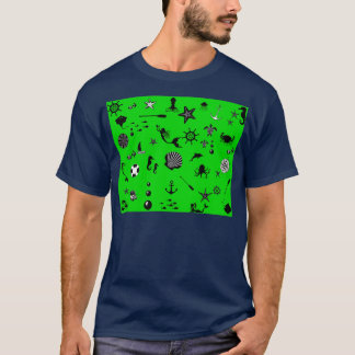 T-shirt Sous la mer en vert
