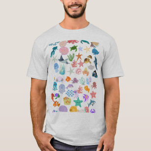 T-shirt Sous la mer, Impression aquarelle, Décoration Bea