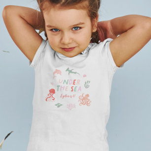 T-shirt Sous la mer rose fille d'anniversaire