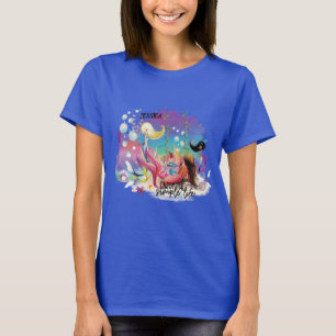 T-shirt Sous La Mer Sirène Océan Violet Turquoise