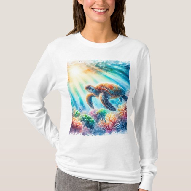 T-shirt sous la tortue de mer (Devant)