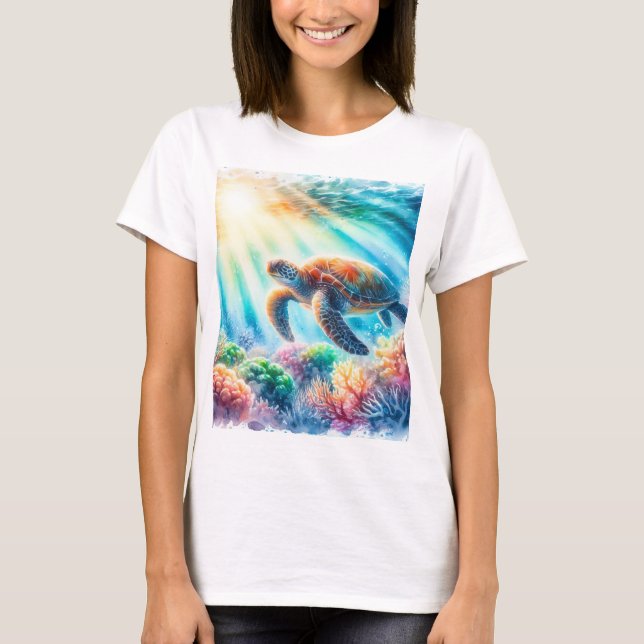 T-shirt sous la tortue de mer (Devant)