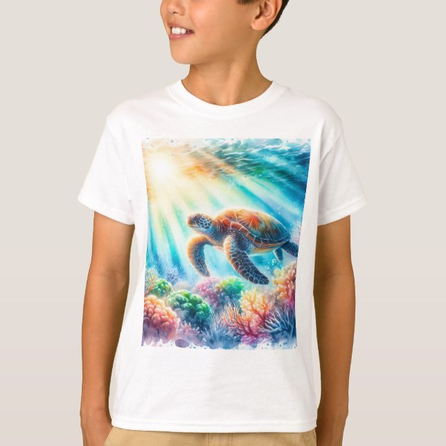 T-shirt sous la tortue de mer (Devant)