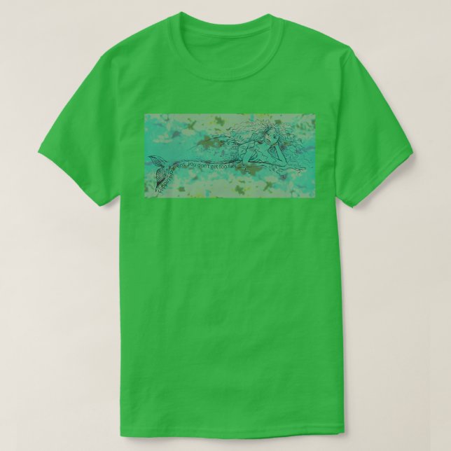 T-shirt Sous les baleines vertes des sirènes de mer (Design devant)