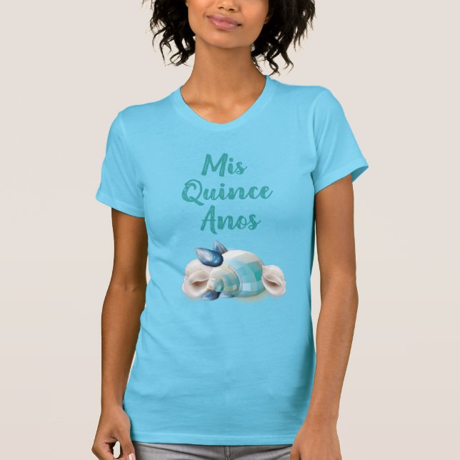 T-shirt Sous les coquillages Turquoises du parti Sea Quinc (Devant)