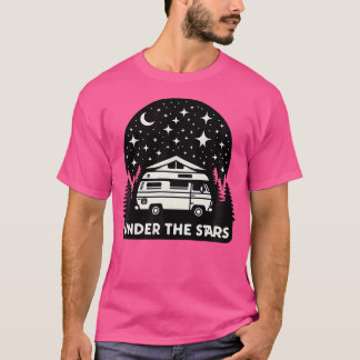 T-shirt Sous Les Etoiles Serene Camping Van Silhouette - M