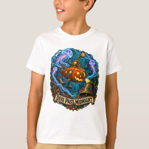 T-shirt Sous-marin Citrouille Plongée Passé Minuit