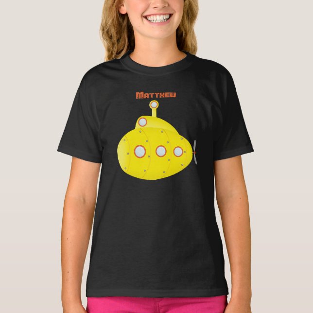 T-shirt Sous-marin jaune de haute mer (Devant)