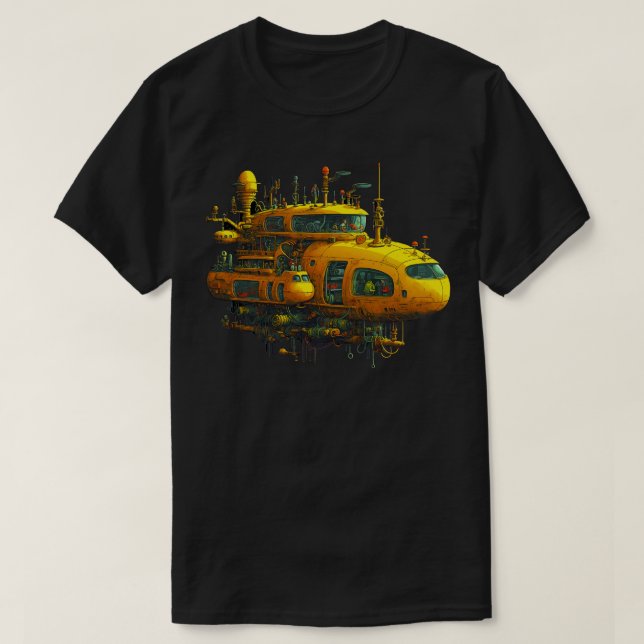 T-shirt Sous-marin jaune vapeur (Design devant)