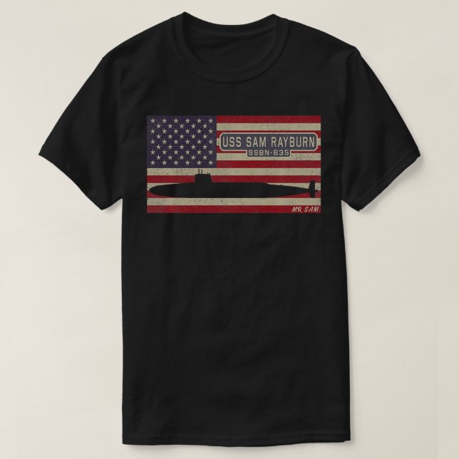 T-shirt Sous-marin nucléaire USS Sam Rayburn SSBN-635 Amér (Design devant)