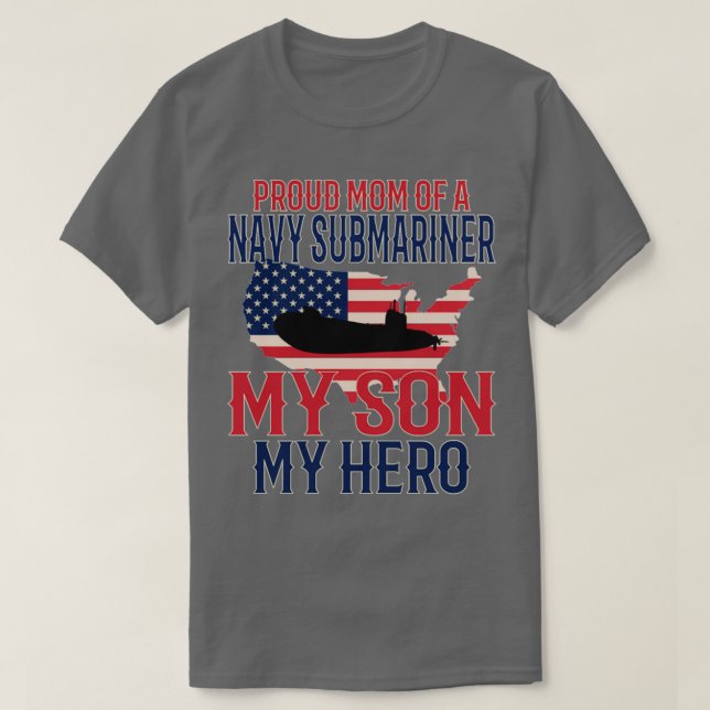 T-shirt Sous-marin Sous-marins Vétéran militaire Fière mam (Design devant)