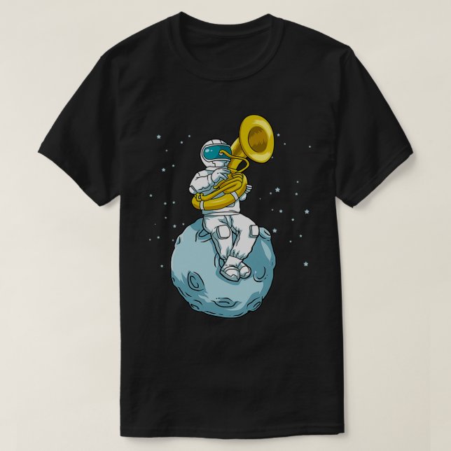T-shirt Sousaphone Marching Band Amusant astronaute Tuba J (Design devant)