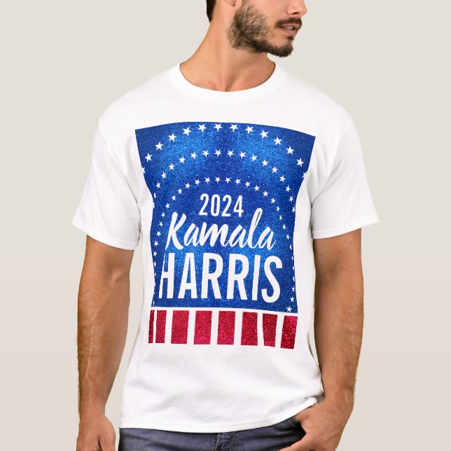 T-shirt Soutenez Kamala Harris 2024 Progrès et unité (Devant)