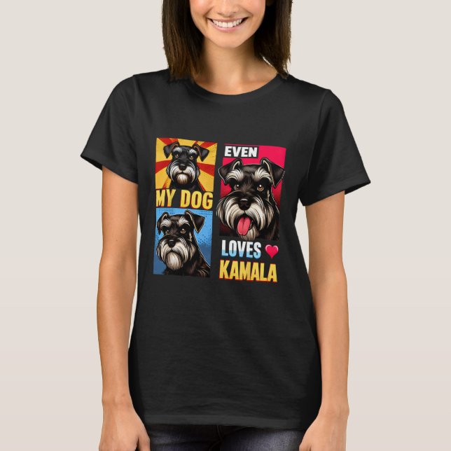 T-shirt Soutenez Kamala Harris Même Mon Chien Aime Le Chie (Devant)