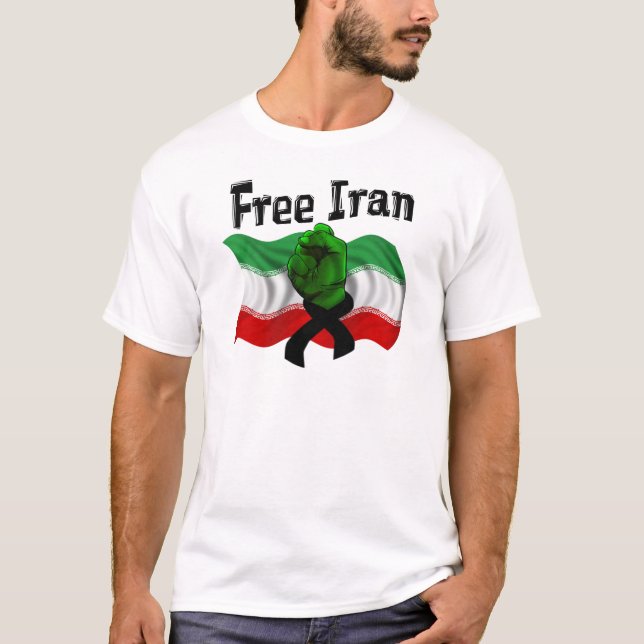 T-shirt Soutenez la vague verte, Iran libre (Devant)