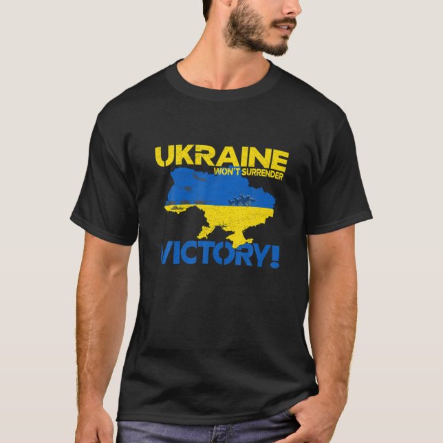 T-shirt Soutenez La Victoire Ukrainienne Pour La Gloire De (Devant)
