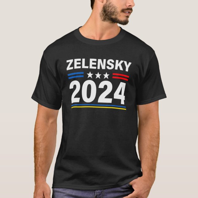 T-shirt Soutenez le président ukrainien Volodymyr Zelensky (Devant)