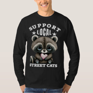 T-shirt Soutenez les chats des rues locaux Mignon Bébé Rat
